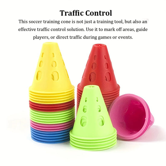 Set of 10 Training Cones for Skating and Soccer