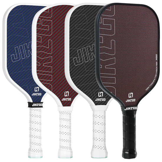 JIKEGO Pickleball Paddle Raw Carbon Fiber Kevlar Titanium 3K 12K 18K RCF CFS Pickle Balls 16MM 13MM Elongated Hybrid Foam Edge